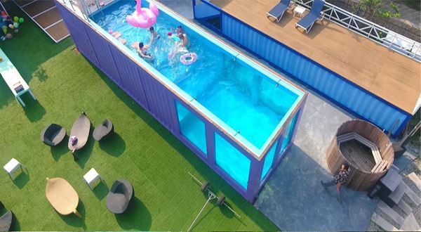 Container Swimming Pool custom Portable large outdoor Courtyard House Container Swimming Pool Bathtub